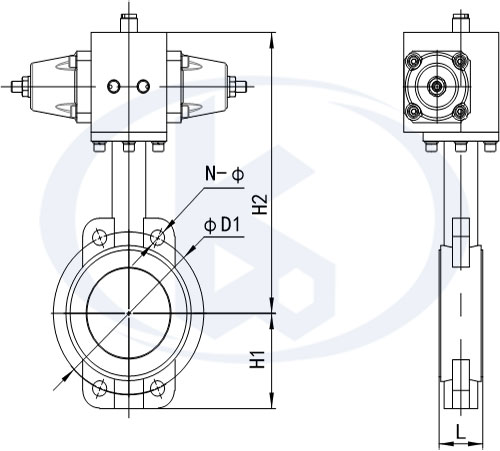 液動對夾蝶閥外形尺寸