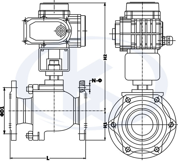 電動(dòng)防爆球閥外形尺寸